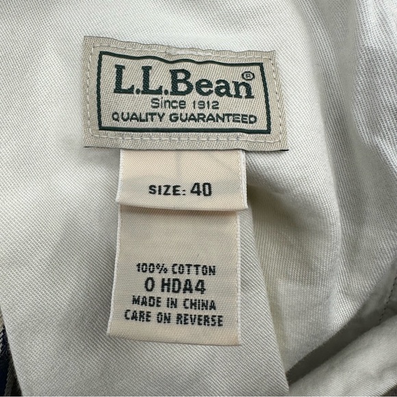 LL‎ Bean Shorts Mens 40 Plaid 9" Cargo Y2K Outdoor Casual Beach Green Blue Beige - Picture 11 of 12